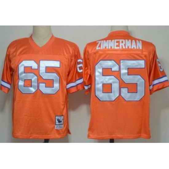 Denver Broncos 65 Gary Zimmerman Orange Throwback NFL Jerseys